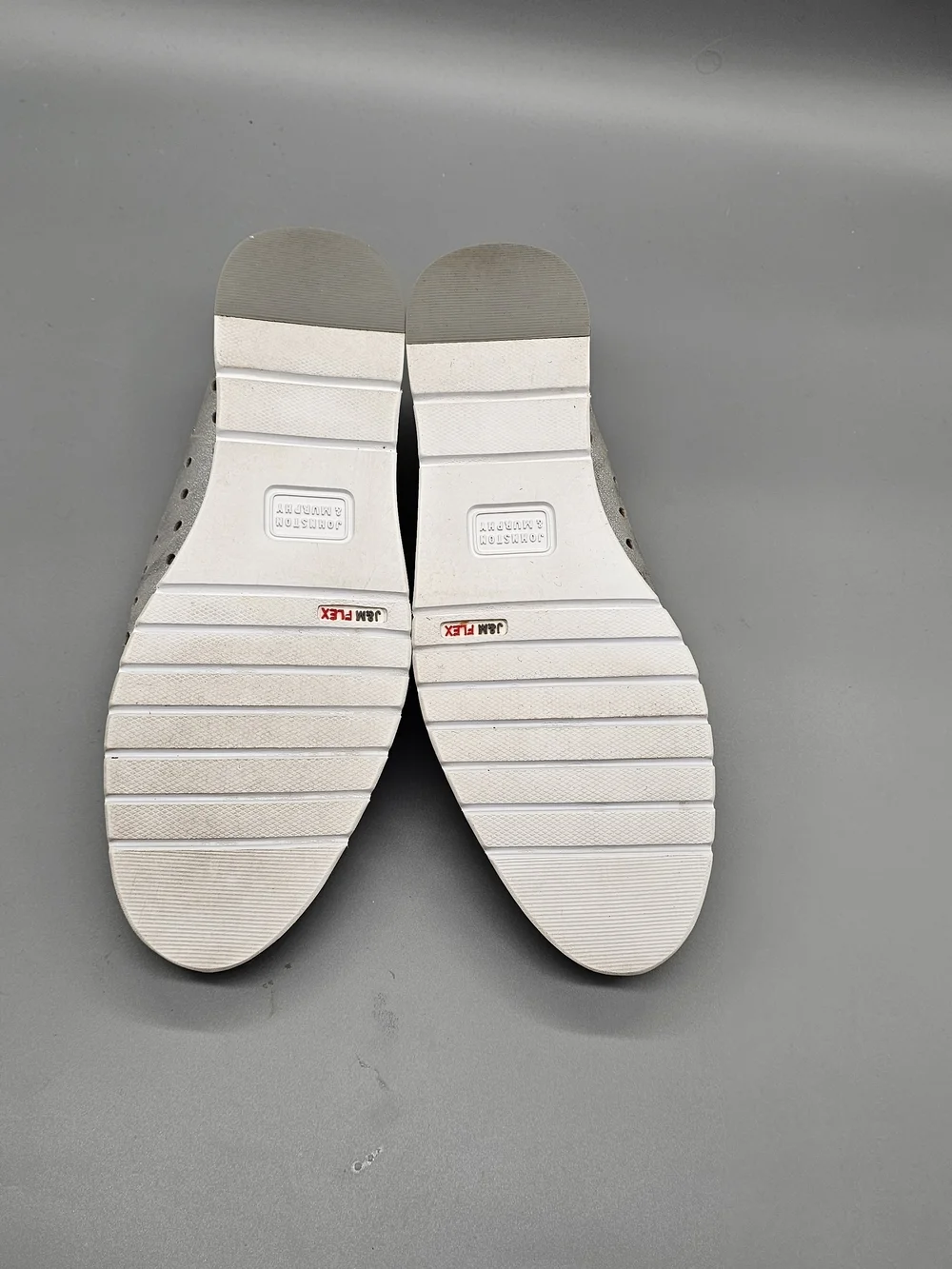 Johnston & Murphy Perforated Suede Slip-Ons - Gray